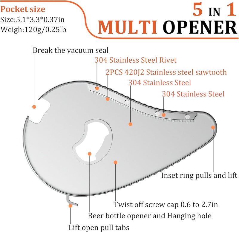 Uinxan Jar Bottle Can Opener for Weak Hand & Seniors with Arthritis-Easy Twist Off Caps (0.6"-2.7") & Pull Tab Seals,Unique Kitchen Gadget,Multi,Portable Christmas Gifts for Elderly/Women/Men (Black) - Image 2